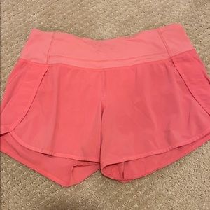 Lululemon pink speed up 4” shorts